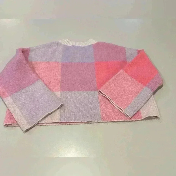 Jessica Simpson Pink Color Block Cropped Sweater Size Small - Picture 5 of 5